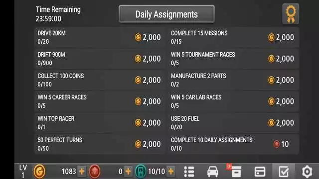 Dr. Driving 2 daily rewards